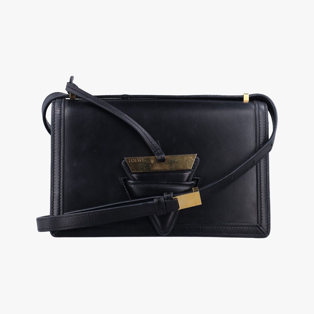 ロエベLoeweバルセロナブラックレザー061606