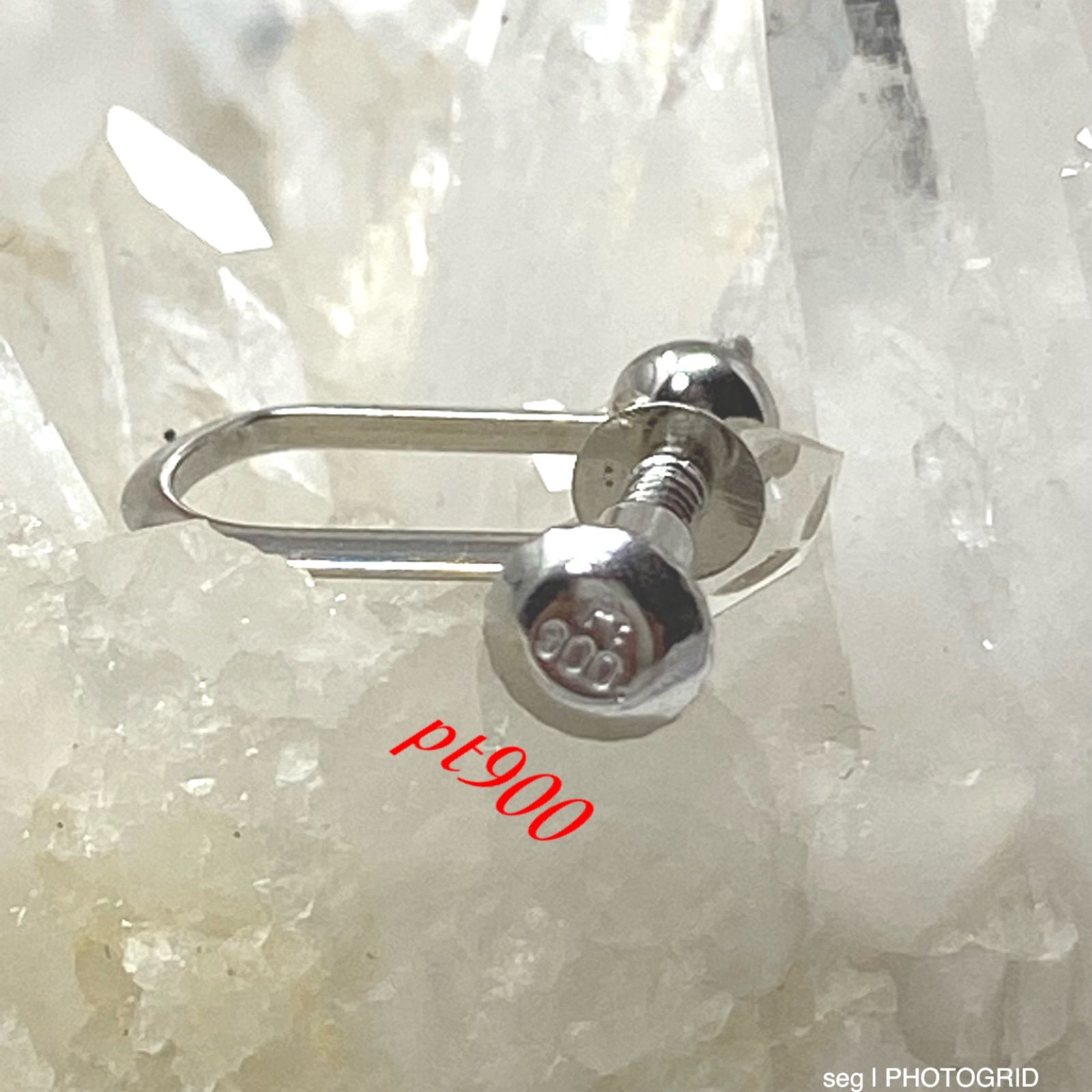 pt900 プラチナイヤリング金具　ネジ式　直結　sサイズ