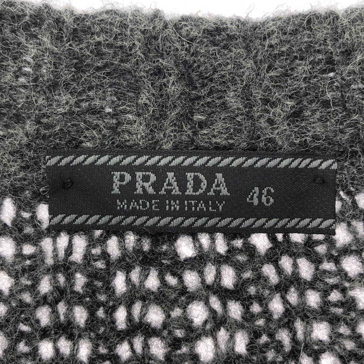 PRADA プラダ 2006AW ウールニットカーディガン UMC345 グレー 46 PRADA プラダ 2006AW ウールニットカーディガン UMC345 グレー 46