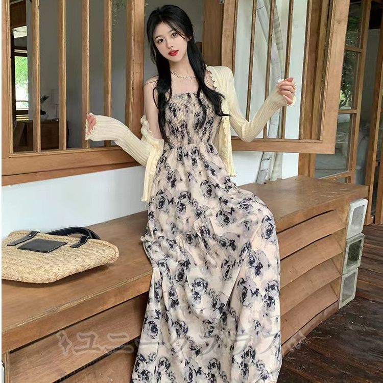 極美品　みなとのてんらんかい　ノースリーブ　ロングワンピース　リバティ　M 極美品 みなとのてんらんかい ノースリーブ ロングワンピース