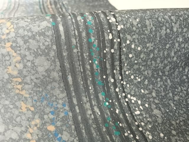 平和屋着物○本場大島紬 両面 全通柄袋帯 間道 宮脇兼太郎商店 証紙