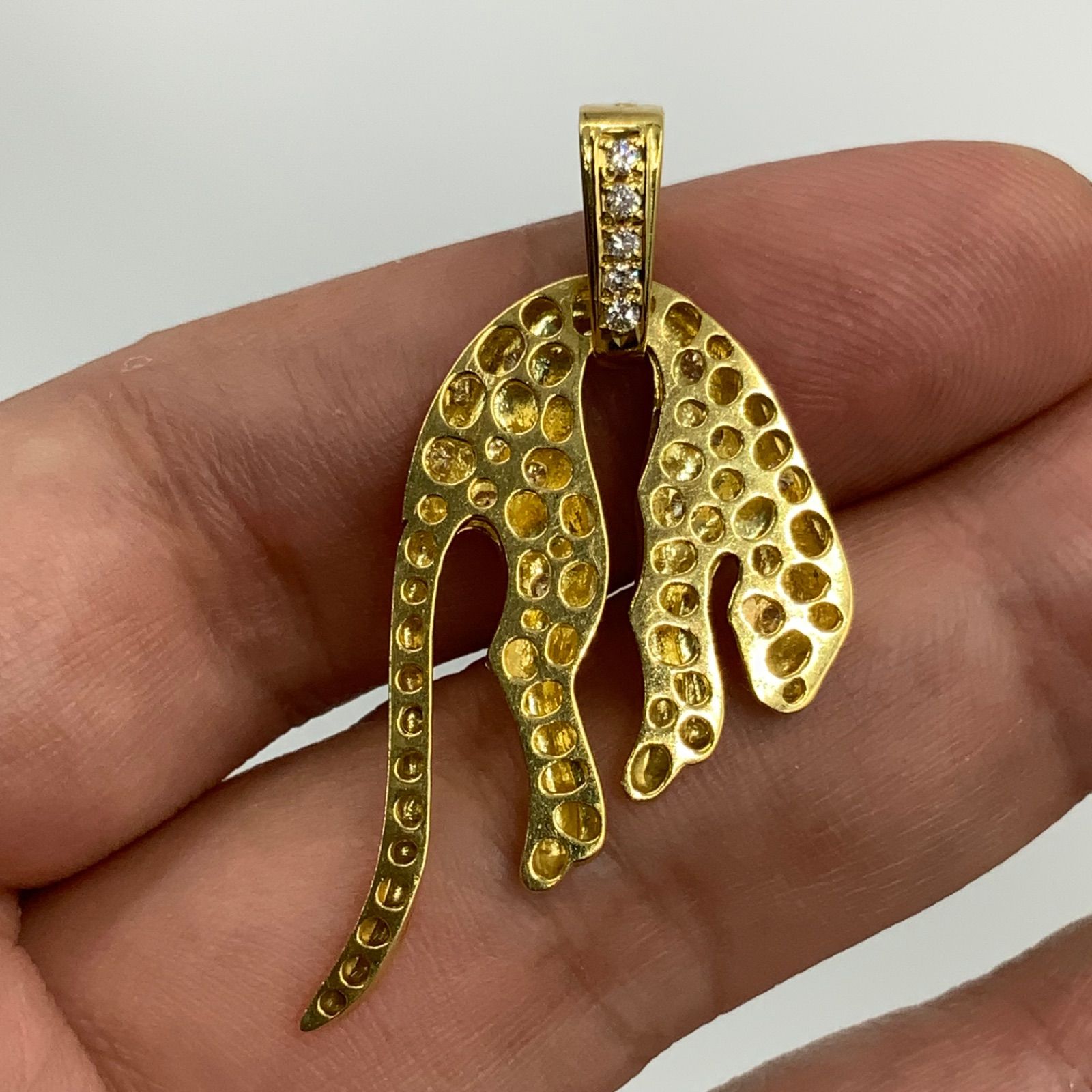 ダイヤペンダントトップ HANDMADE】PT900/K18PG 天然ピンクダイヤモンド 0.36ct