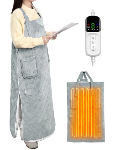 MunzeYi 電気毛布 着る 着るこたつ 360°立体発熱 掛け敷き兼用 メンズ レディース 8段階温度調節 6段階切タイマー 丸洗い ダニ退治機能 省エネ 過熱保護 掛け敷き兼用 電気ブランケット 防寒対策 3M電源ケーブル グレー PSE認証済