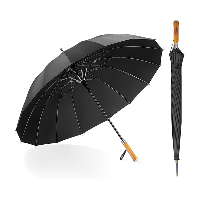 【新着商品】MasterUmbrella 長傘 ゴルフ傘 メンズ 雨傘 おしゃれ 大きい 16本骨 親骨60cm 雨傘 日傘 ワンタッチ 【晴雨兼用・ 遮光遮熱】 紫高強度ガラス繊維 台風対応 自動開 梅雨対策