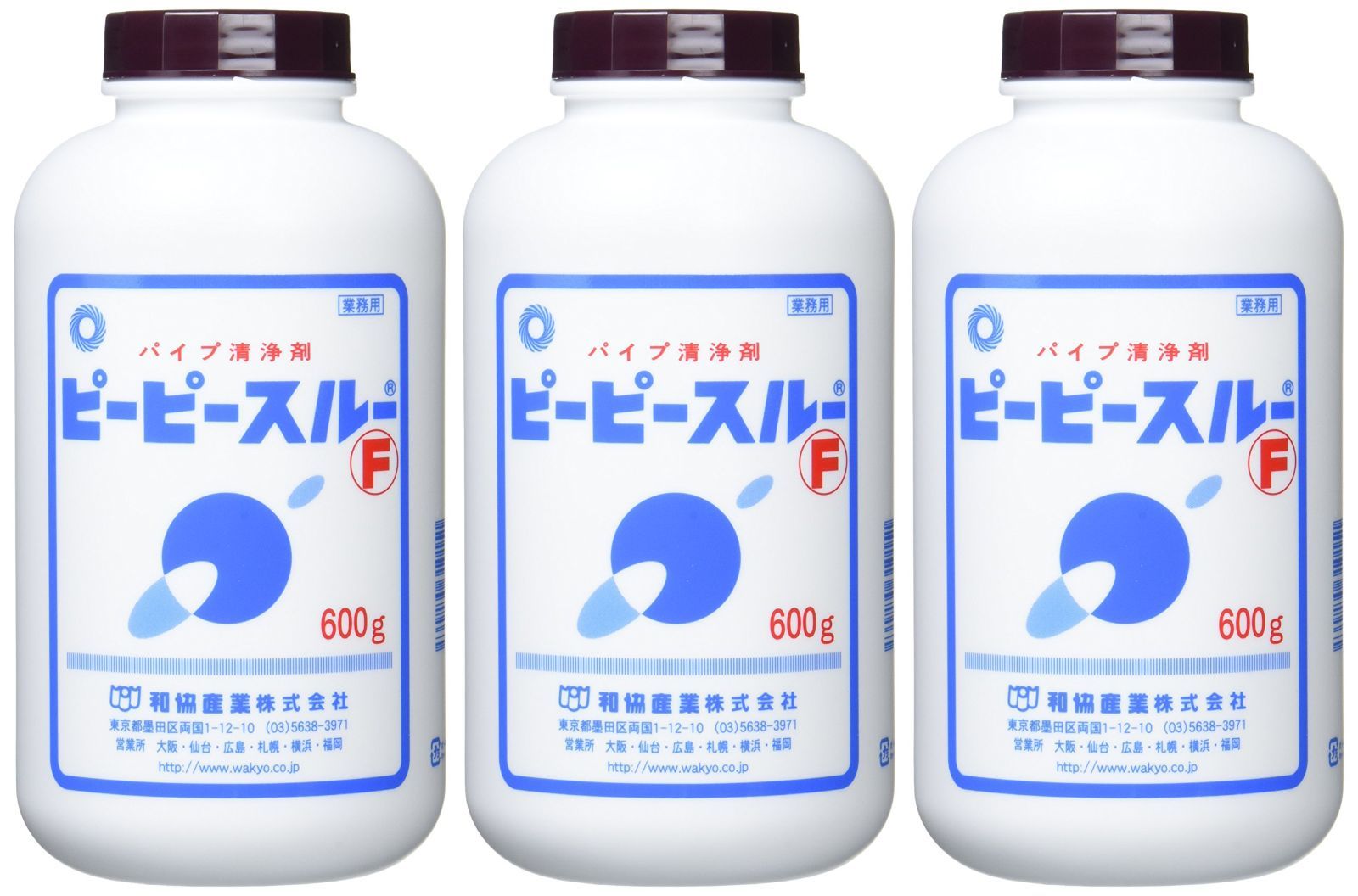 和協産業 業務用 パイプクリーナー ピーピースルー 顆粒状 600g×3本