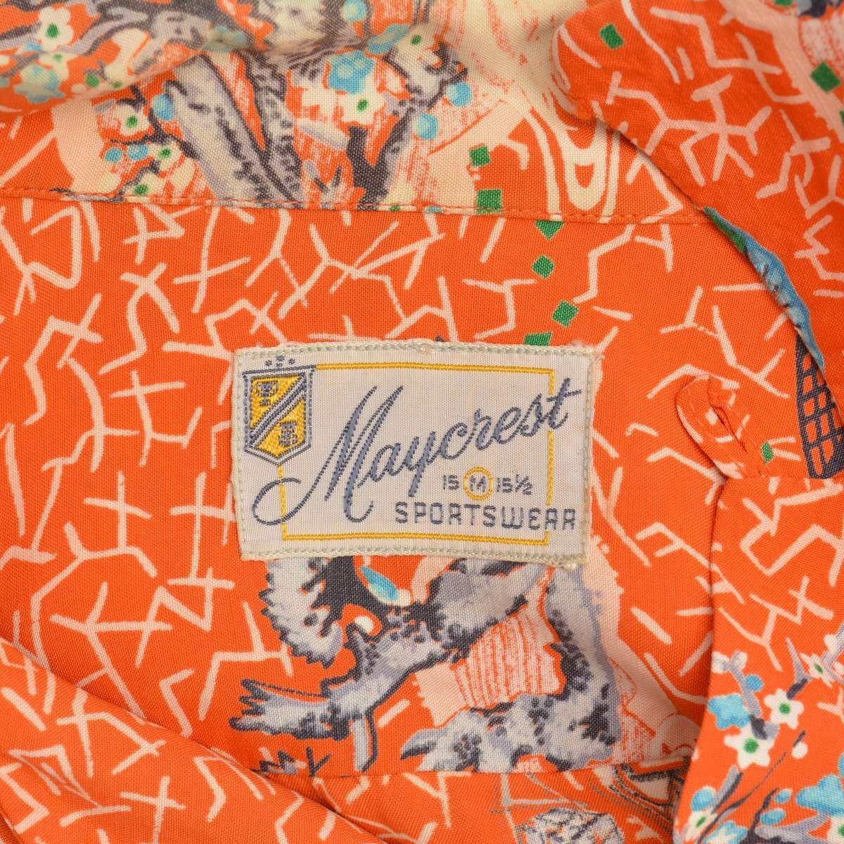 VINTAGE】50s Maycrest社製 松竹梅ハワイアン アロハ半袖シャツ - メルカリ