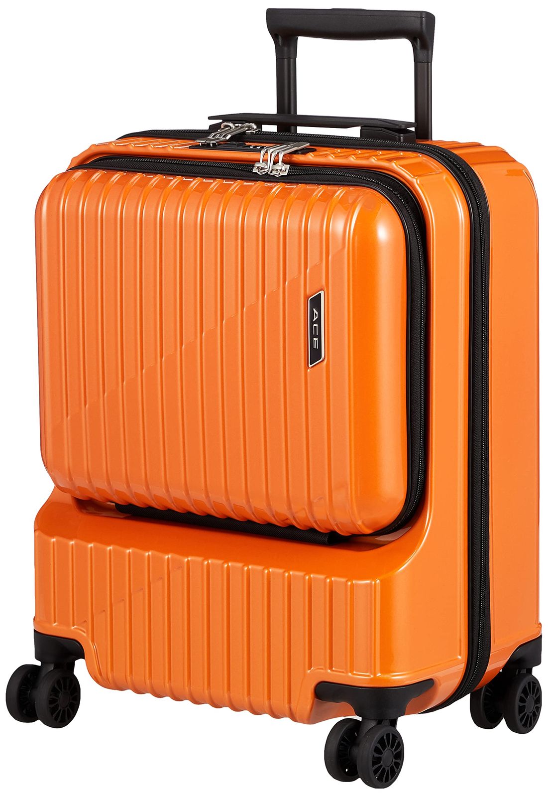 エース スーツケース クレスタ 機内持込可 34L 3.1kg 2~3泊 フロントポケット付 13inchPC収納 06315 51 cm オレンジ Free Size