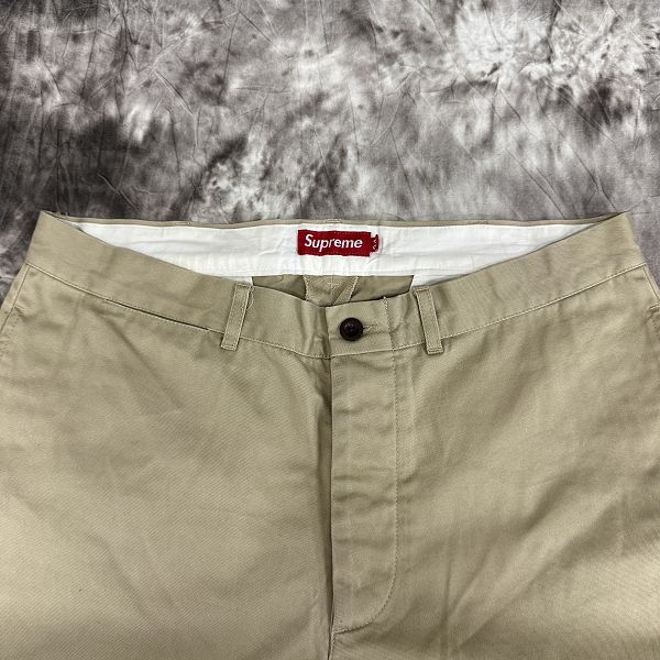 Supreme チノパン ベージュ 34 supreme/シュプリーム【00SS】ワークパンツ/チノパン/ベージュ