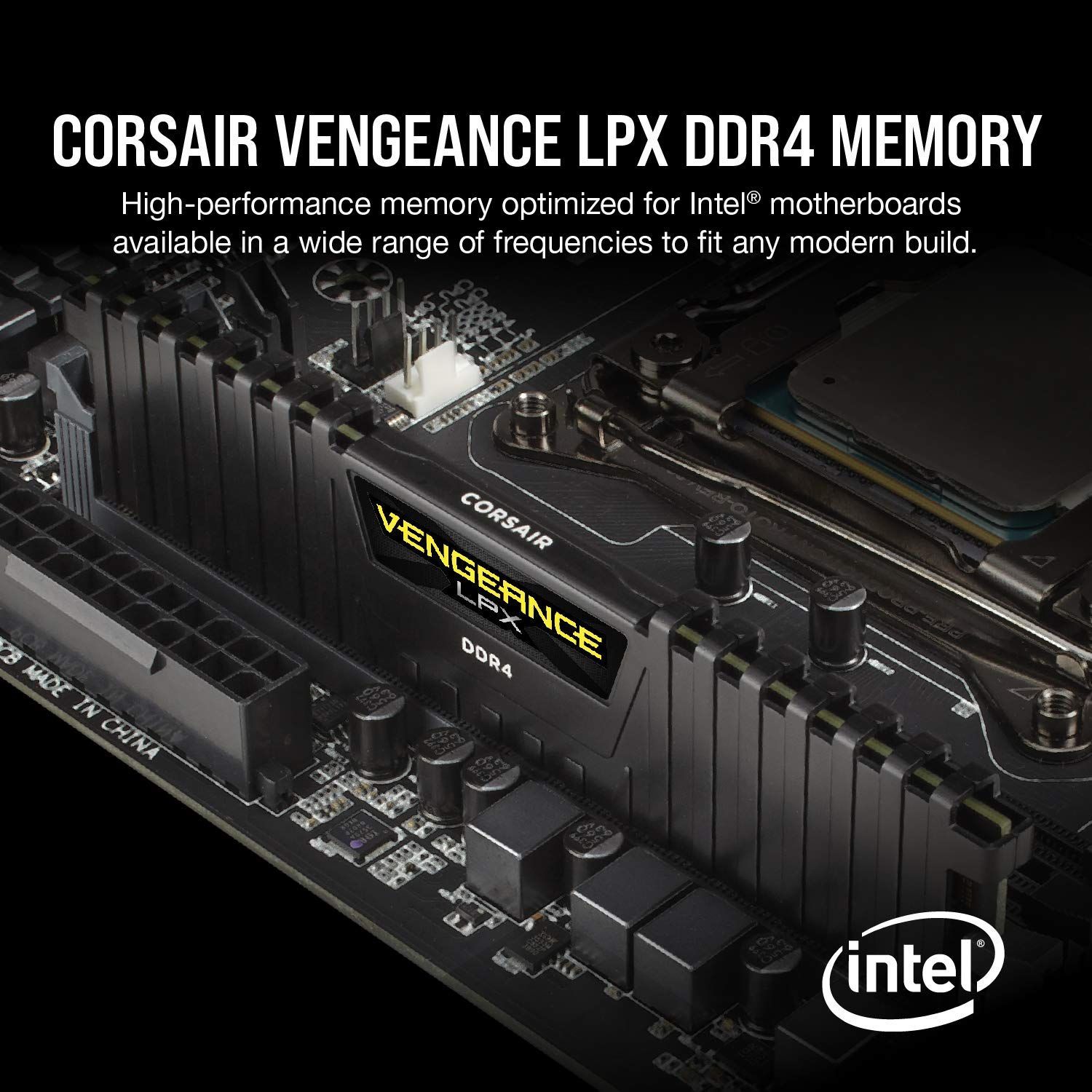 CORSAIR DDR4-3200MHz デスクトップPC用 メモリ Vengeance LPX シリーズ 64GB [32GB × 2枚] CMK64GX4M2E3200C16 ブラック