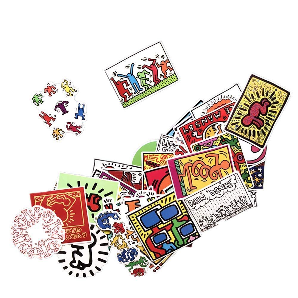 売り出し Keith Haring落書きアート 防水ステッカー ヘルメットスーツケース携帯