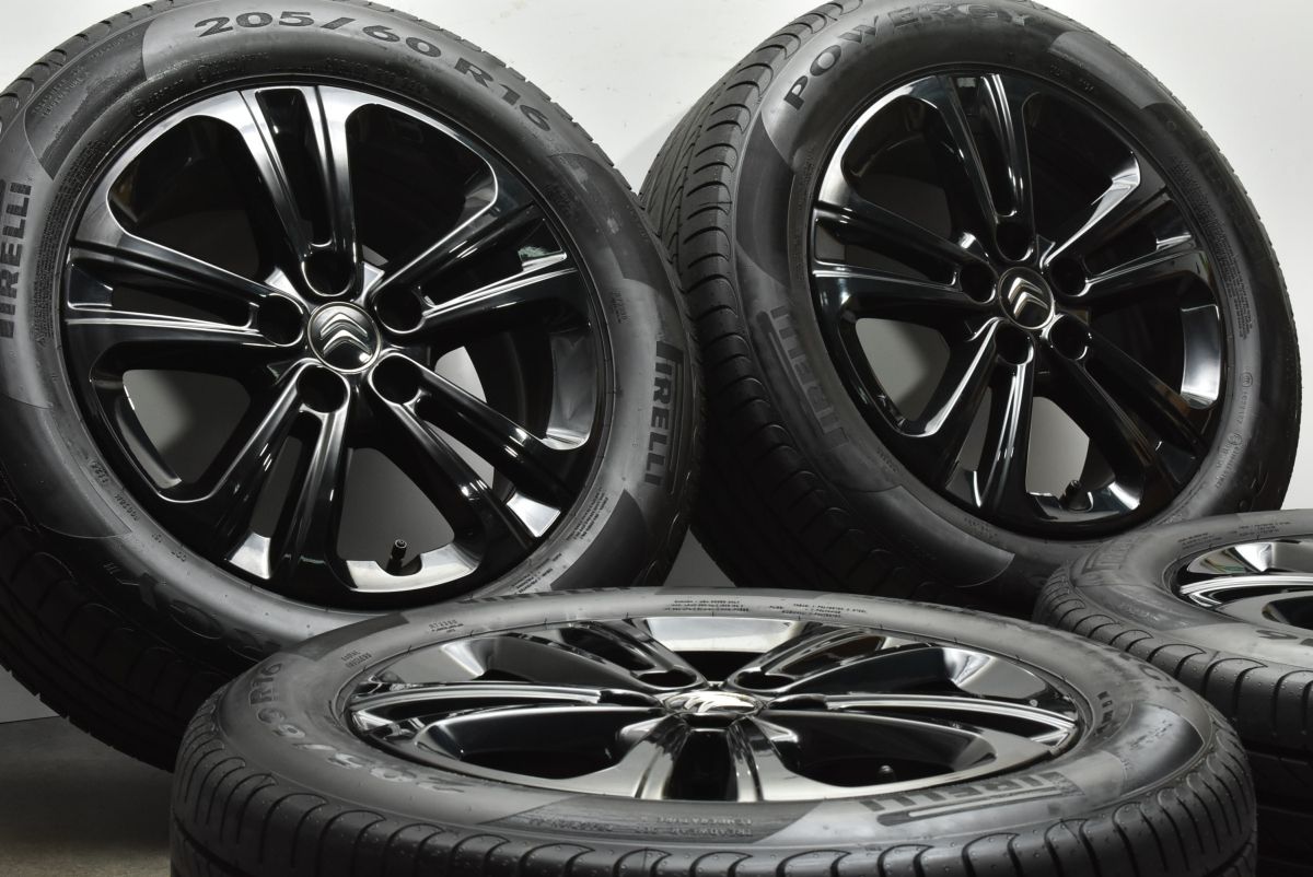 シトロエンベルランゴ ホイール16in +47 PCD108 スノータイヤ4本 新車外し 希少 美品】シトロエン ベルランゴ 純正 16in 6.5J +47