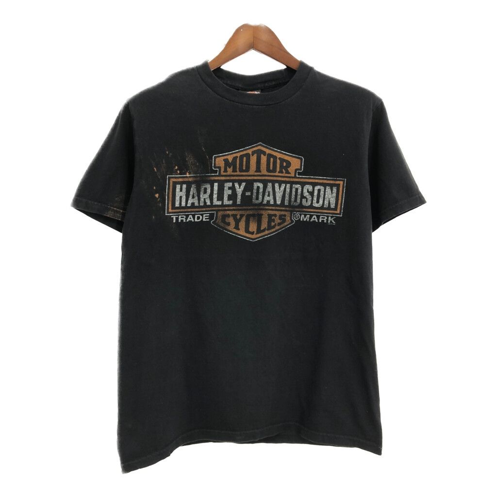 HARLEY DAVIDSON ハーレーダビッドソン ロゴ 半袖Ｔシャツ モーターサイクル ブラック メンズ L 古着 U0629