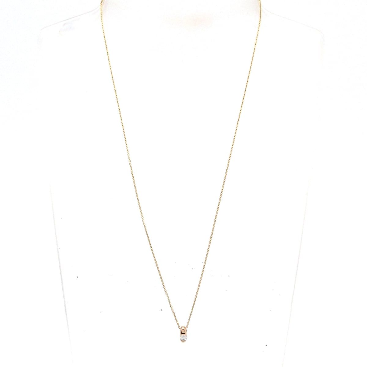 ROYAL ASSCHER ロイヤルアッシャー ネックレス - K18PG×ダイヤモンド 総重量 2.0g 1Pダイヤ ダイヤ0.08カラット