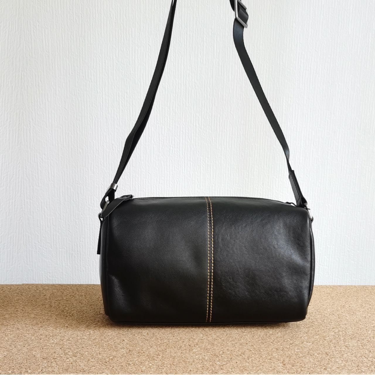 新品 [BASIC AGAIN] ショルダーバッグ メンズ 本革 牛革 立体スクエア 