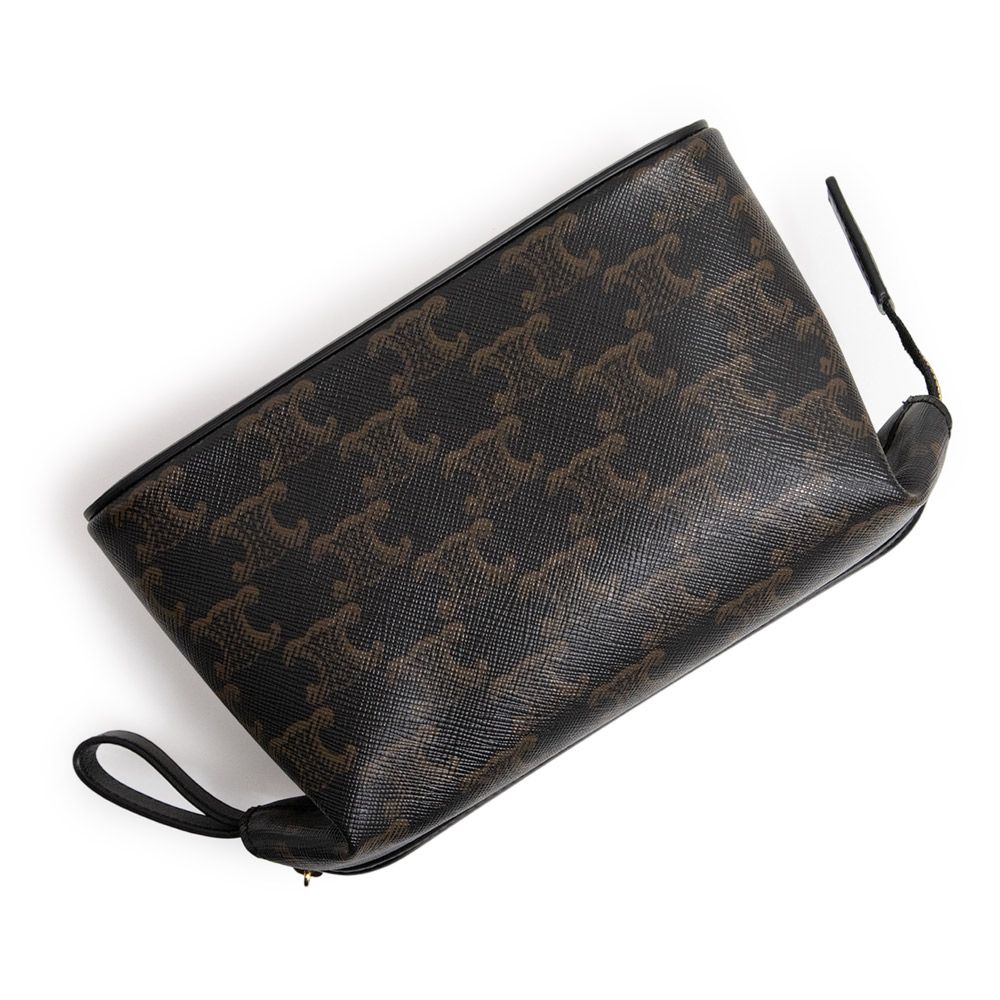 セリーヌ トイレットポーチ 化粧ポーチ トリオンフキャンバス レザー  