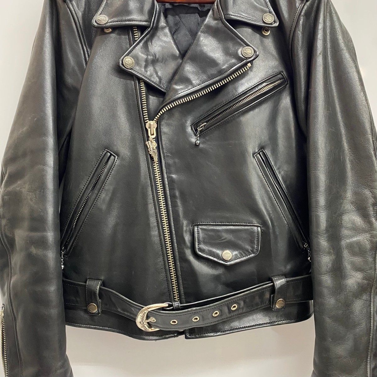 HARLEY DAVIDSON バックロゴ レザージャケット ブラック Mサイズ