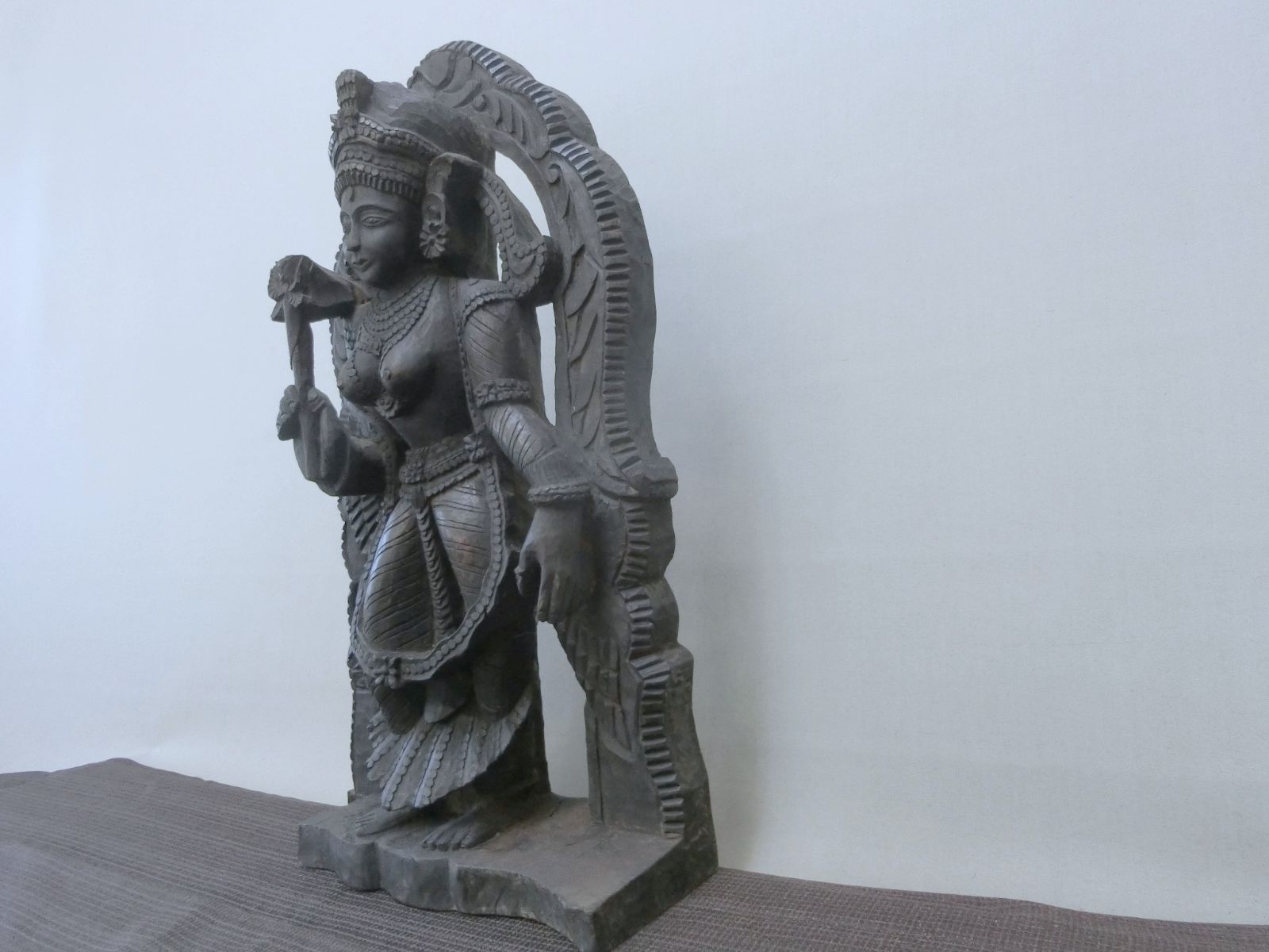 神像 木彫女神 仏像 外国物 佛 仏】◇仏教美術 インテリア オブジェ