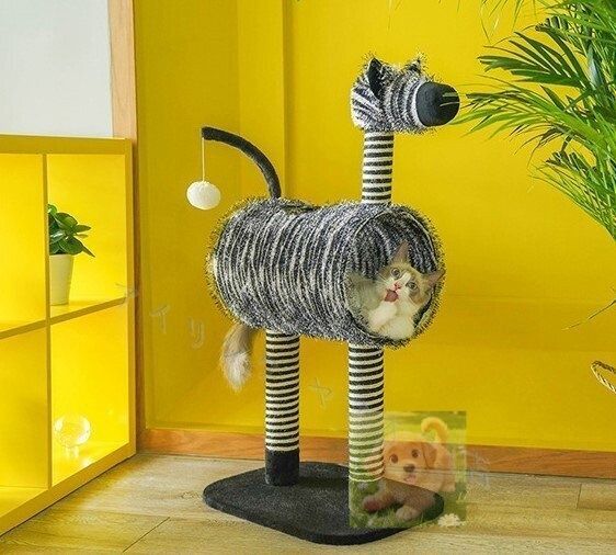 猫用 サイザル 木製 キャットタワー キャットツリー キャットランド 据え置き 木登りタワー 猫タワー 爪とぎ ネコ タワー シマウマ型