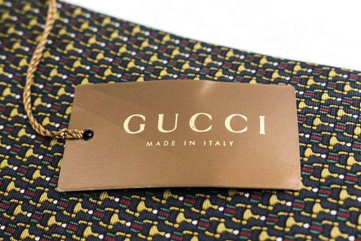 グッチ ブランド ネクタイ シルク クレスト紋章 高級 GG柄 未使用タグ