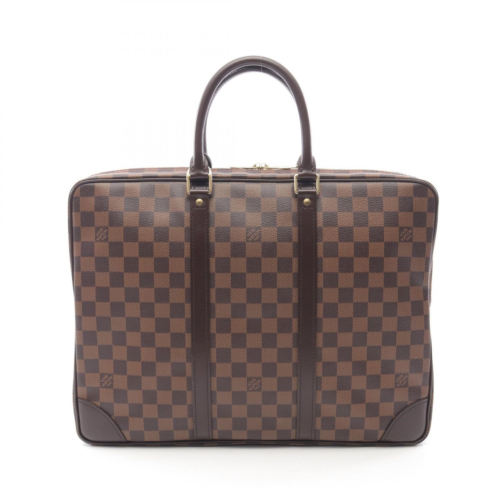 ルイ ヴィトン LOUIS VUITTON ビジネスバッグ ポルトドキュマン ヴォワヤージュ ダミエエベヌ N41124 PVCコーティングキャンバス レザー ポルト ドキュマン ヴォワヤージュ メンズ Used A