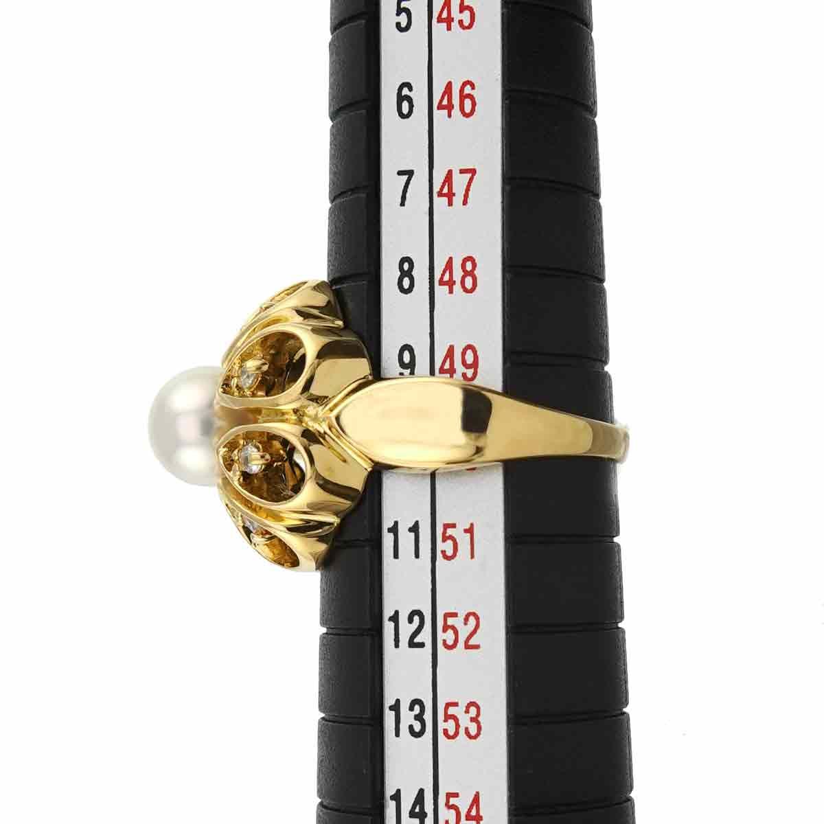 ハナエ モリ HANAE MORI 9号 リング アコヤ真珠 6.6mm ダイヤ K18 YG イエローゴールド 750 パール 指輪 Akoya Pearl Ring 90244216 HANAE MORIのフリマアイテム一覧