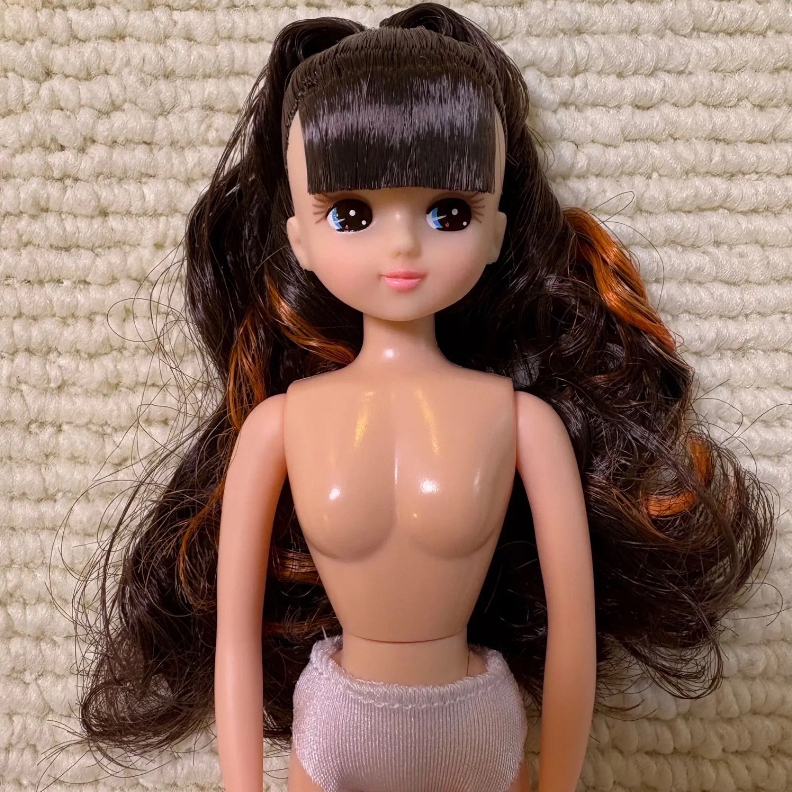 リカちゃんキャッスル お人形教室 リカちゃん ポニーテール タイガー ブラックヘア オレンジメッシュ