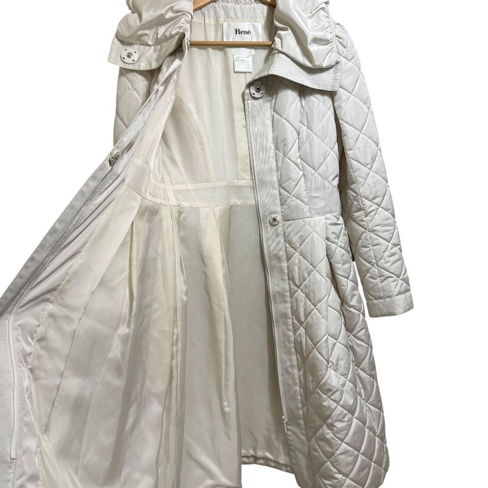 美品 Rene ルネ ボリュームカラー キルティング パデッドコート