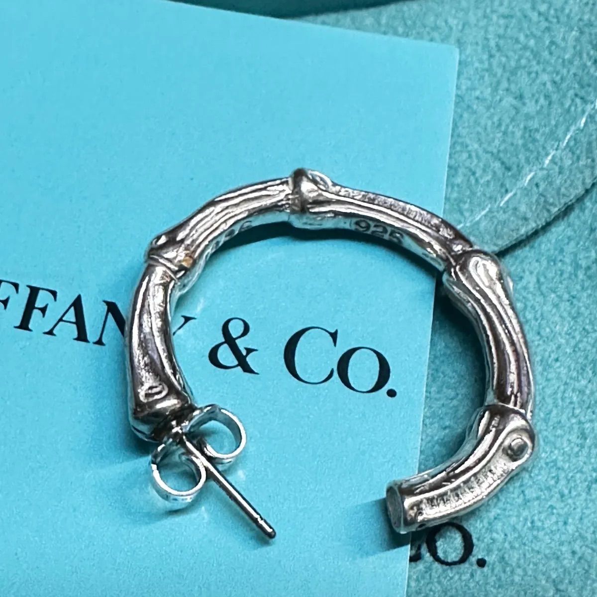 TIFFANY＆Co ティファニー バンブー フープ ピアス 片耳のみ約27㎜ TIFFANY＆Co ティファニー バンブー フープ ピアス 片耳のみ約27
