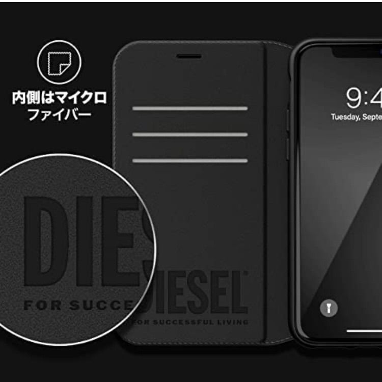 新品⭐︎DIESEL 手帳型 ケース iPhone各種 BK/WH - メルカリ