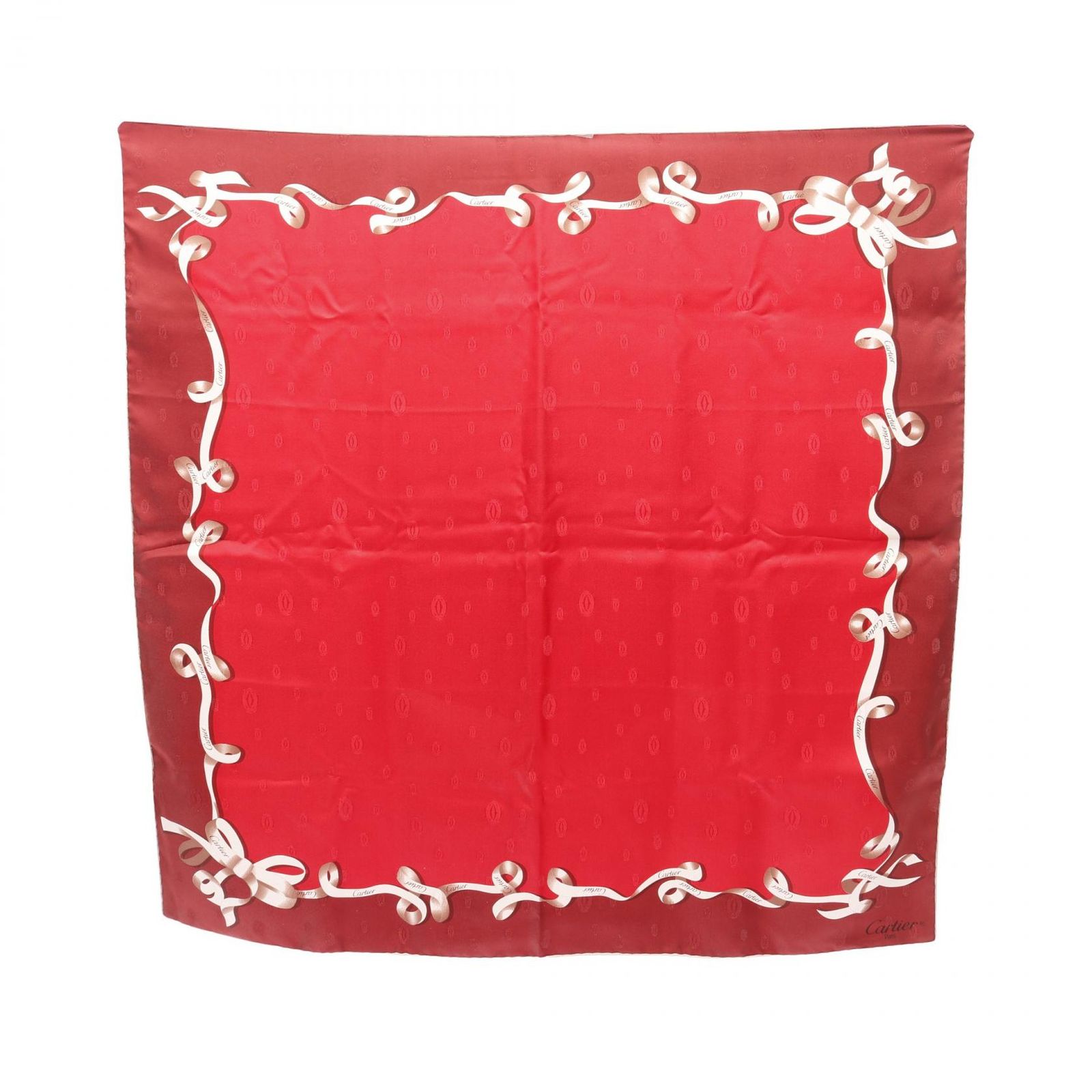 カルティエ CARTIER スカーフ 2C T6011494X レッド シルク