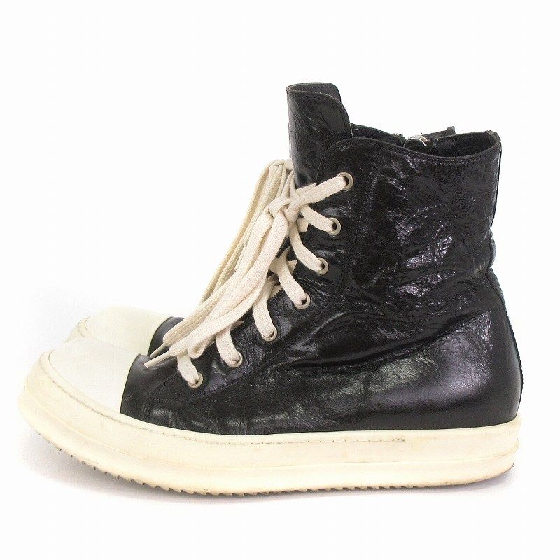 Rick Owens スニーカーズ ハイカット レザー スニーカー ラモーンズ RICK OWENS - 【25AW】カーフレザー ハイカット スニーカー