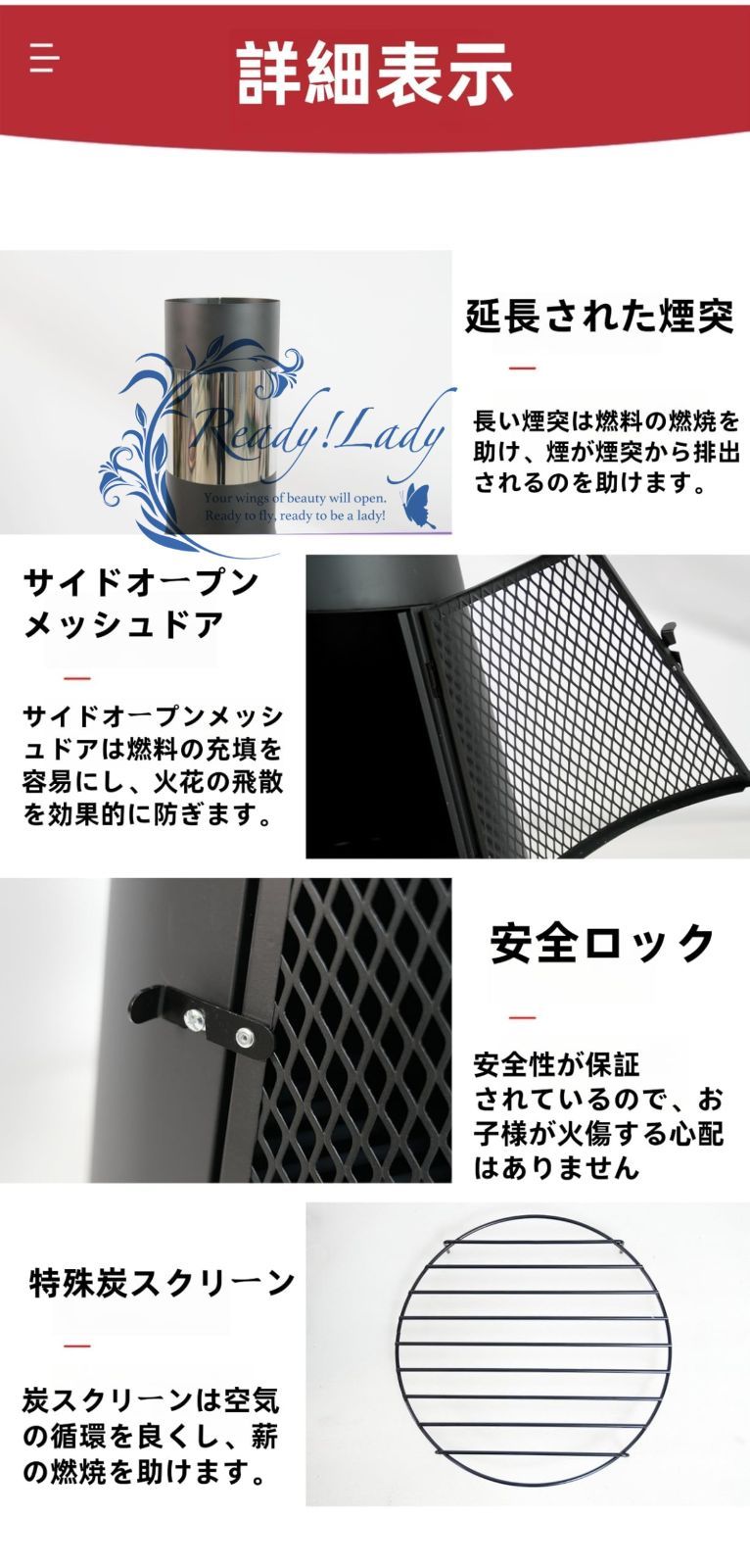 焚火台 大型 キャンプ用 ロケットストーブ 二次燃焼 キャンプストーブ 焚火台 バーベキュー コンロ ファイヤーピット アウトドア用品 600℃の高温に耐える 強力火力 軽量 防風 ビーチ 釣り 登山 簡単な組み立てが必要です ブラック OLIVEOS_COM_TR