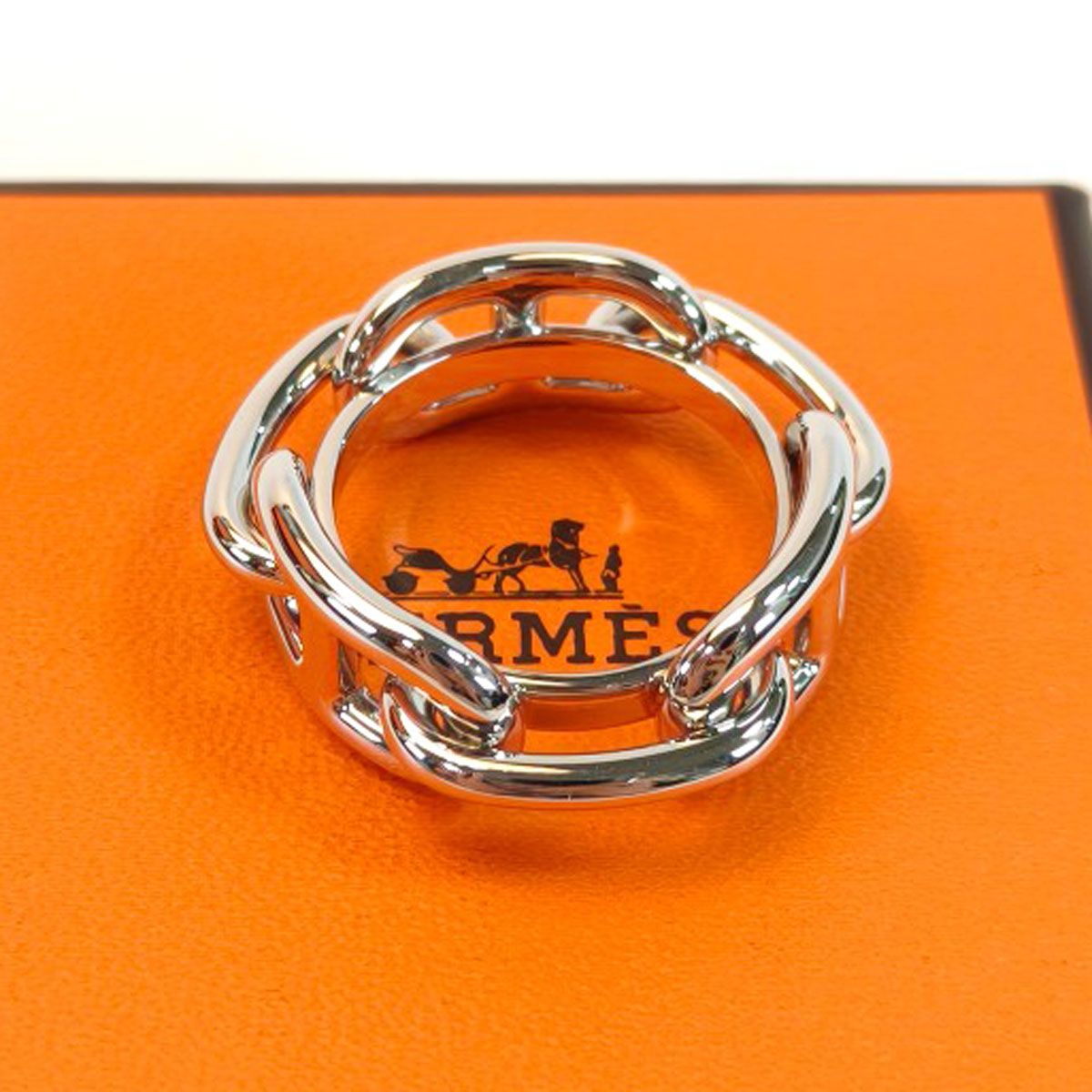 ストア HERMES ルカデ シェーヌダンクル スカーフリング シルバー 楽天