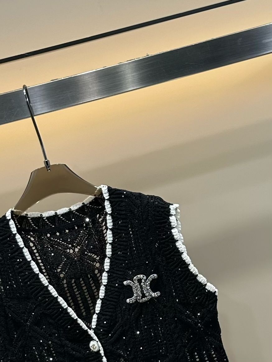 CELINE ニットベスト 今日特価】Celine 25 夏季 工芸デザイン ニットベスト-1 - メルカリ