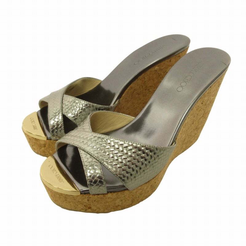 ジミーチュウ JIMMY CHOO 美品 サンダル シューズ ウエッジヒール 