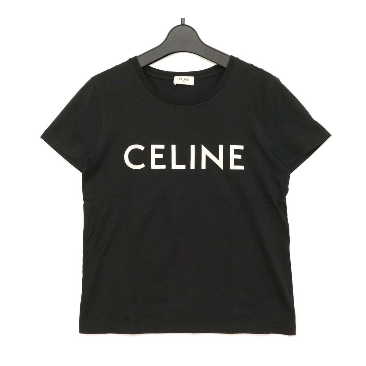 セリーヌ ロゴ プリント Tシャツ 2X314916G レディース ブラック CELINE【中古】 【アパレル・小物】