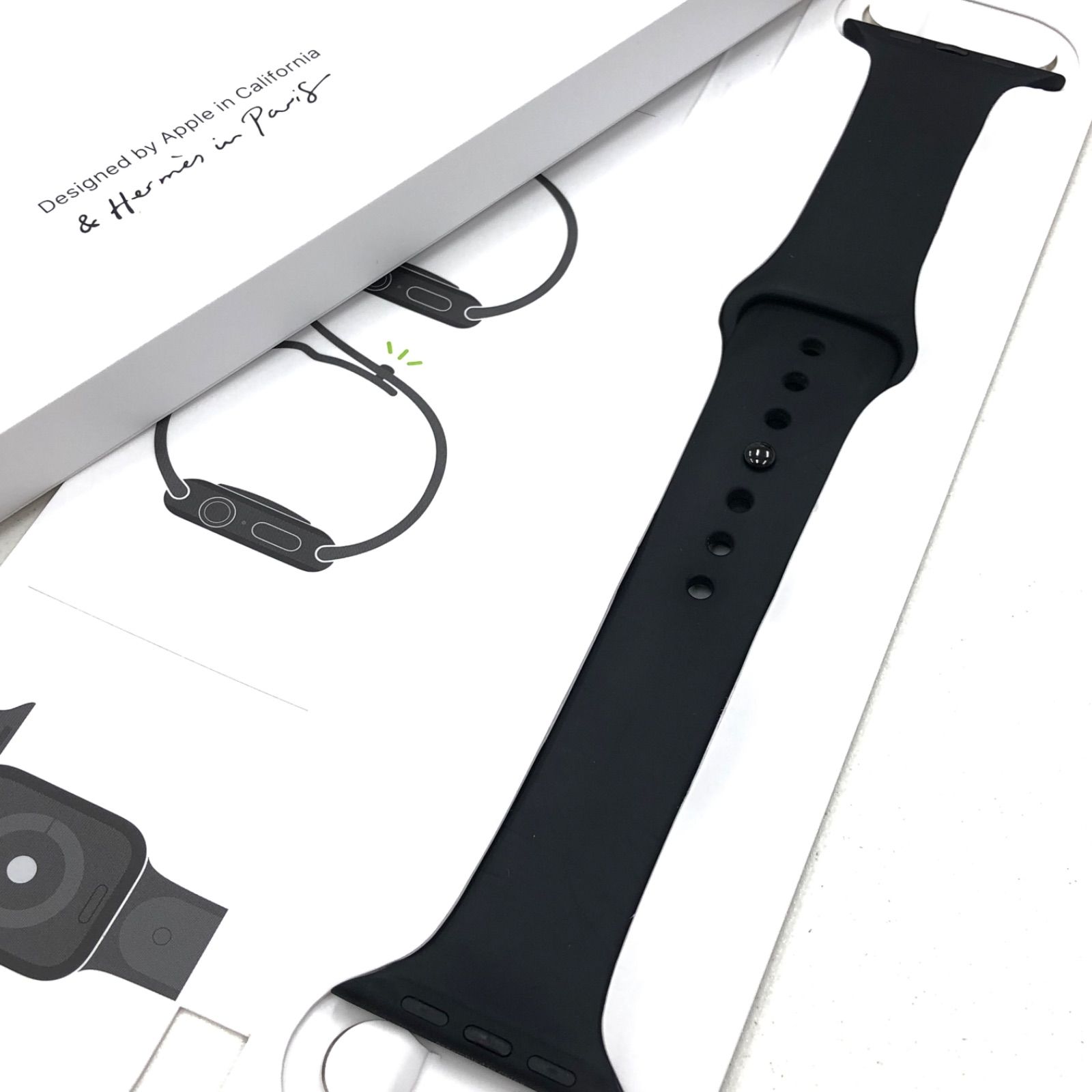 Apple Watch エルメス スポーツバンド 黒 ラバー HERMES-