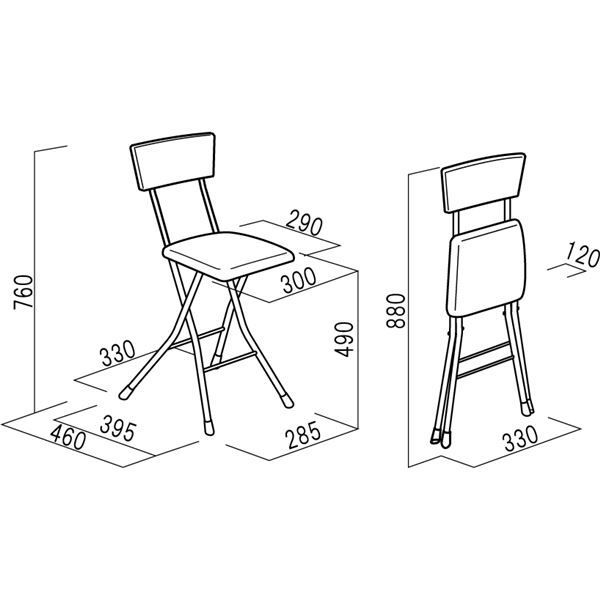 折りたたみ椅子 幅32cm 日本製 スチールパイプ 送 - 折りたたみチェア