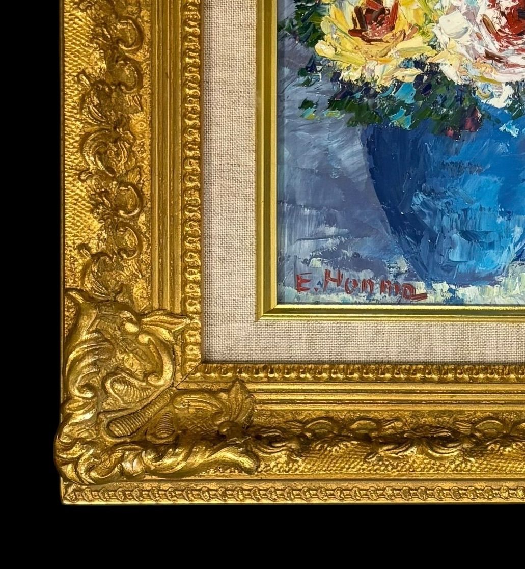 アンティーク フラワー 花 植物 油彩画 油絵 アート 絵画 額縁 額装 美術 Dettagli dell'articolo 絵画 赤い花 額装 アート/水彩画/額縁