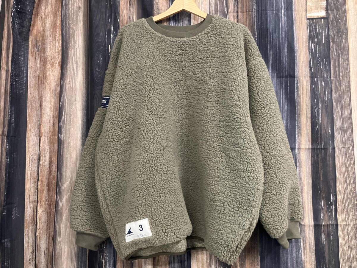 DESCENDANT ディセンダント HORIZON FLEECE プルオーバーボアフリース カーキ 3