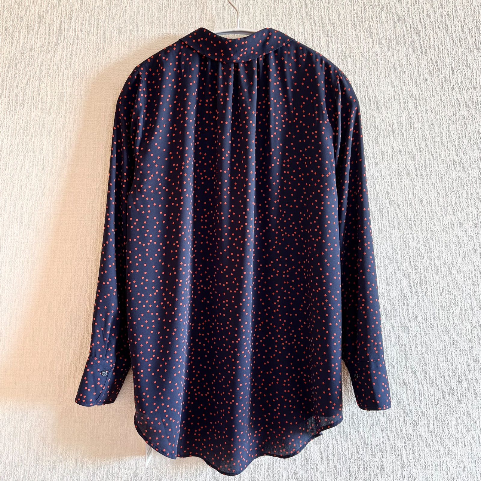 新品タグ付✨スローブイエナ カラーランダムドット ブラウス 洗える SLOBE IENA カラーランダムドット丸襟ブラウス【手洗い可能