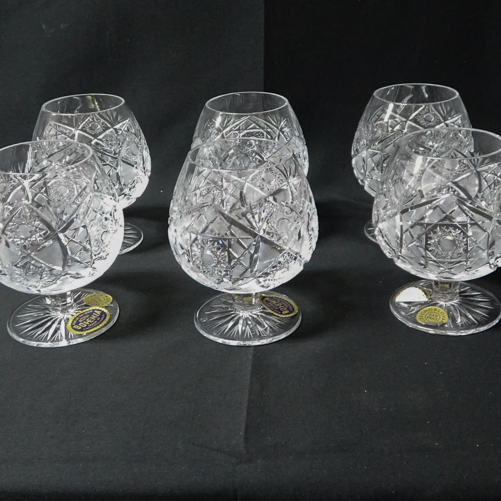6個セットボヘミアンブランデーグラス