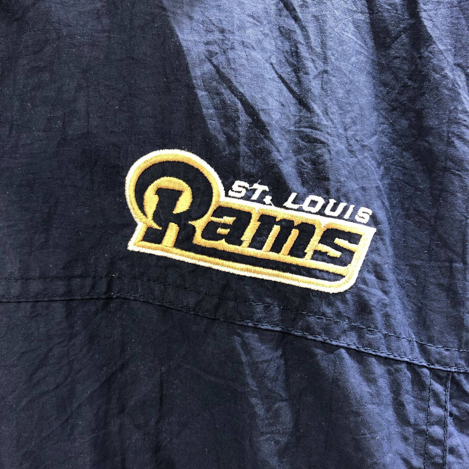 90年代 Reebok NFL ST. LOUIS RAMS ナイロンジャケット reebok リーボック NFL ST.LOUIS Rams ナイロン中綿ジャケット