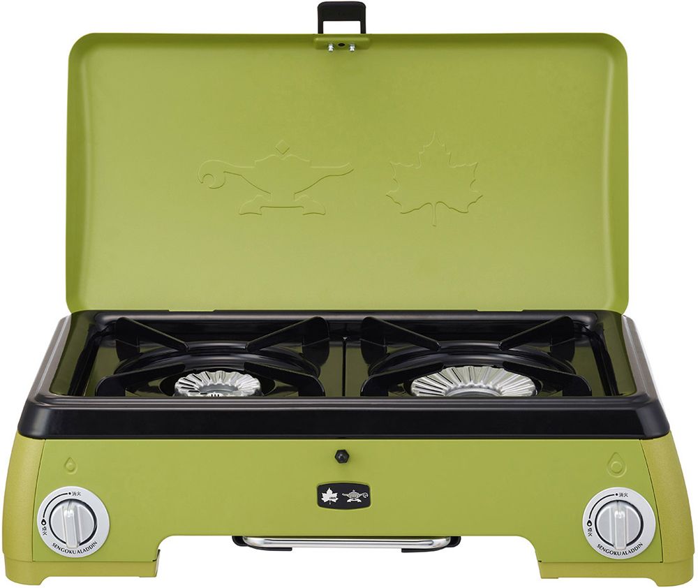 ロゴス LOGOS アウトドア ポータブル ガス カセットコンロ 2バーナー LOGOS×SENGOKU ALADDIN コラボ コンロ 耐風 キャンプ バーベキュー BBQ 卓上 81060050 -