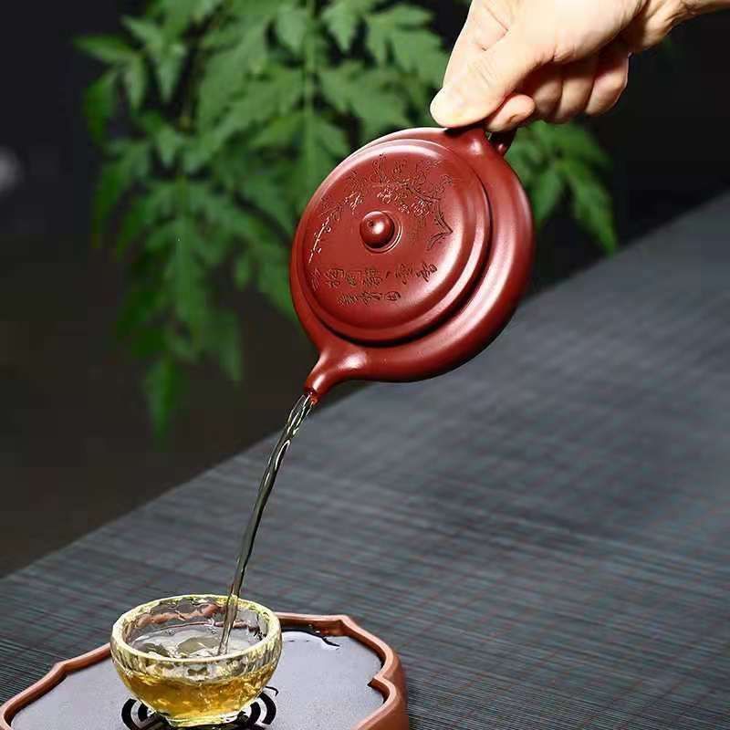 本物 紫砂壷 宜興紫砂 朱泥 中國 唐物 急須 煎茶道具 中国古美術 在銘