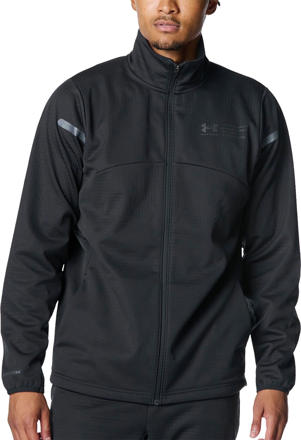 アンダーアーマー UNDER ARMOUR UA WINTER KNIT 3 LAYER JACKET メンズ ジャケット アウター 撥水 保温 軽量 通気性 トレーニング ウォームアップ フルジップ 6007394 001 BLACK