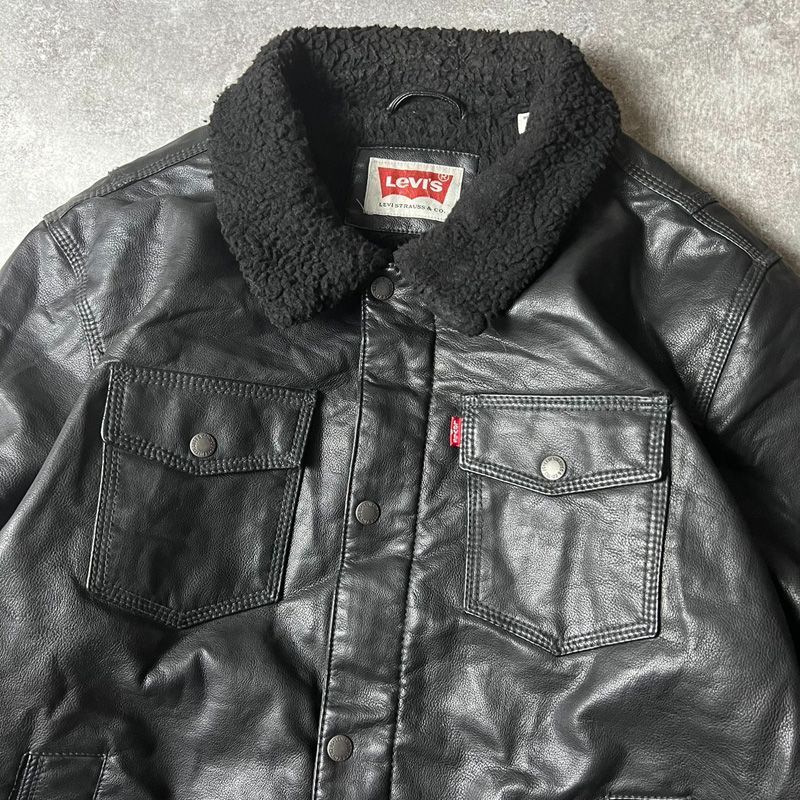 Levis 70506 タイプ フェイク レザー ボア ジャケット XL / リーバイス 