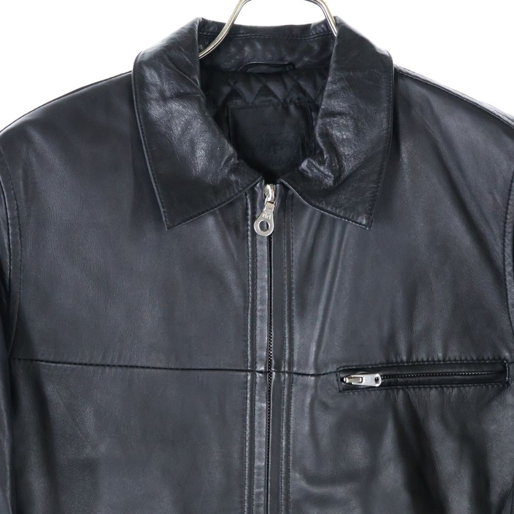 STUSSY (ステューシー) ラムレザー ジップアップ シングルライダース