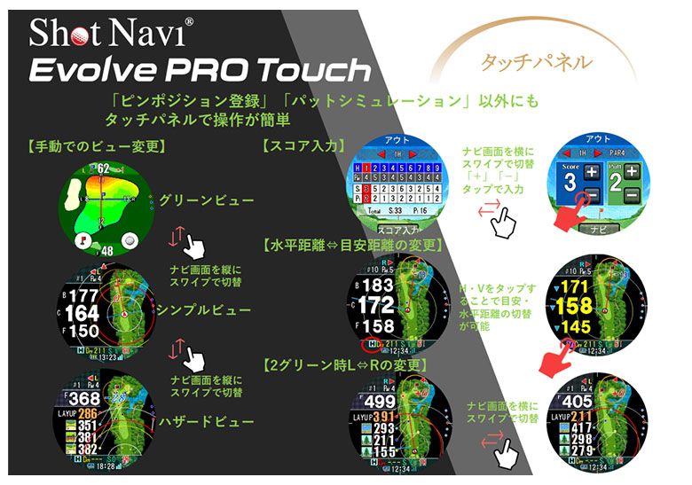 ショットナビ エボルブ プロタッチ 腕時計型 GPSナビ ShotNavi evolve pro touch ゴルフ用距離計 ウォッチ メルカリ