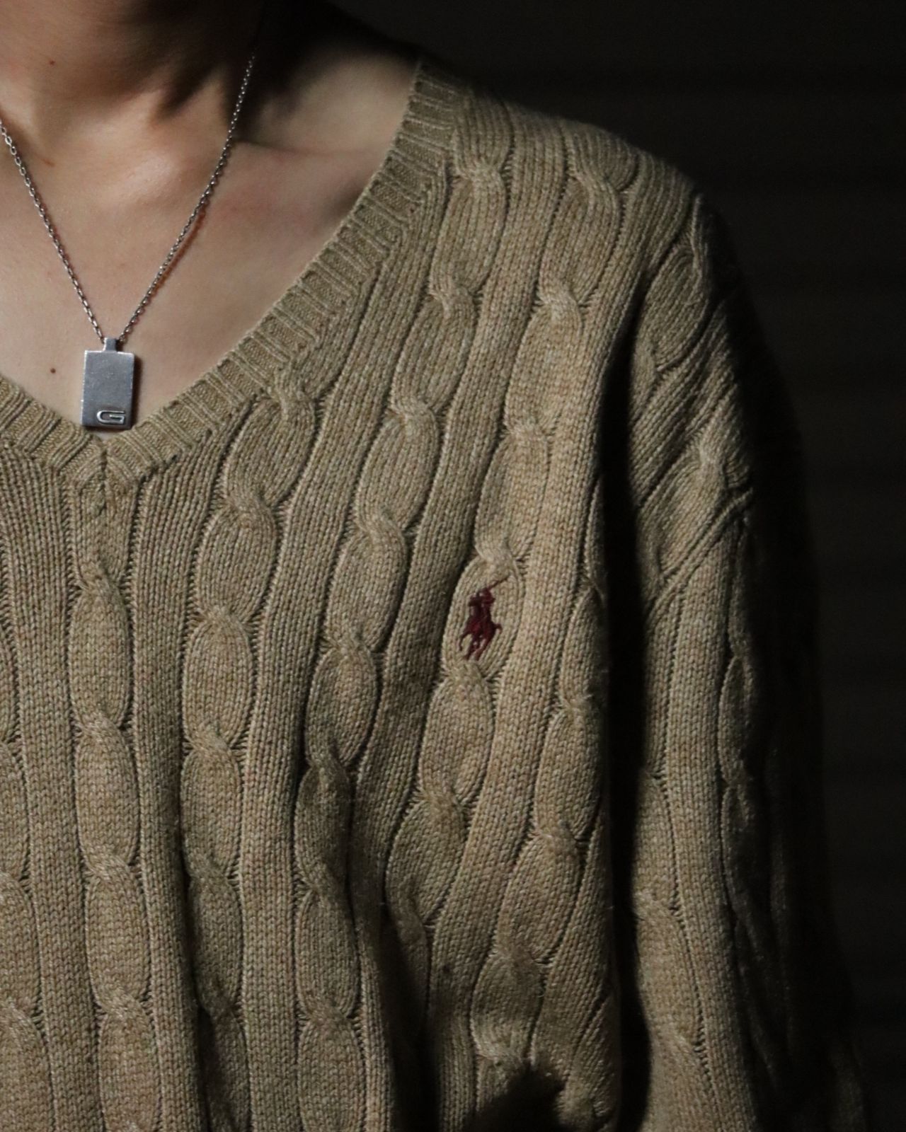 1990s Polo by Ralph Lauren silk cable knit oversized ラルフ 